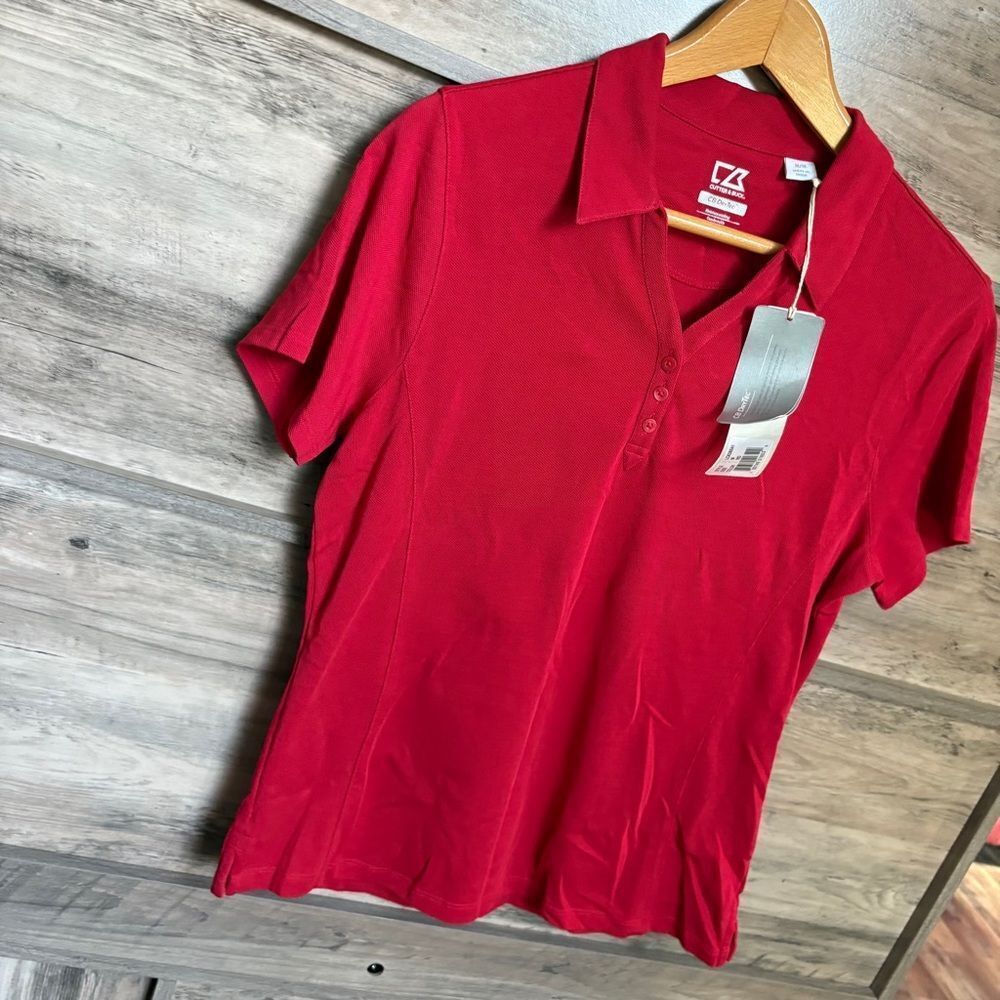 Cutter & Buck Red Polo Shirt Women's sz M NWT Style LCK08541